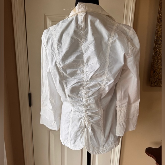 XCVI Women's White Front Tie Double Cuff Jacket size Large NWT - Picture 7 of 12